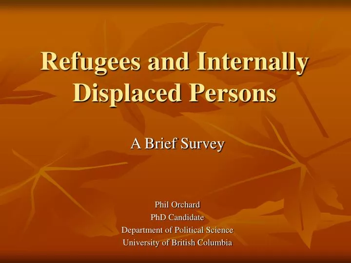 refugees and internally displaced persons