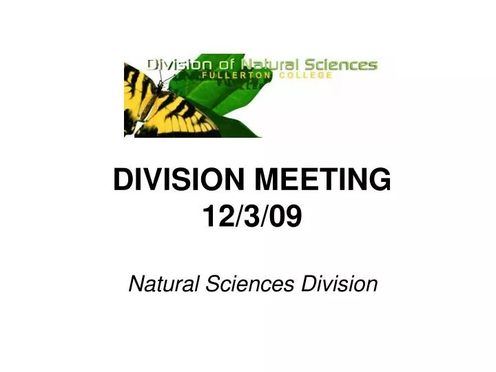 division meeting 12 3 09