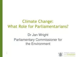 Climate Change: What Role for Parliamentarians?