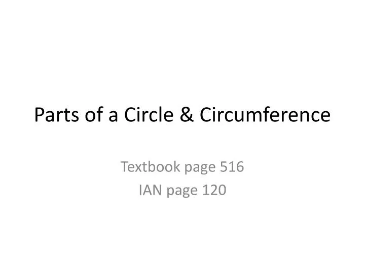 parts of a circle circumference