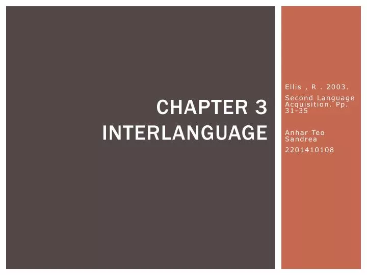 chapter 3 interlanguage