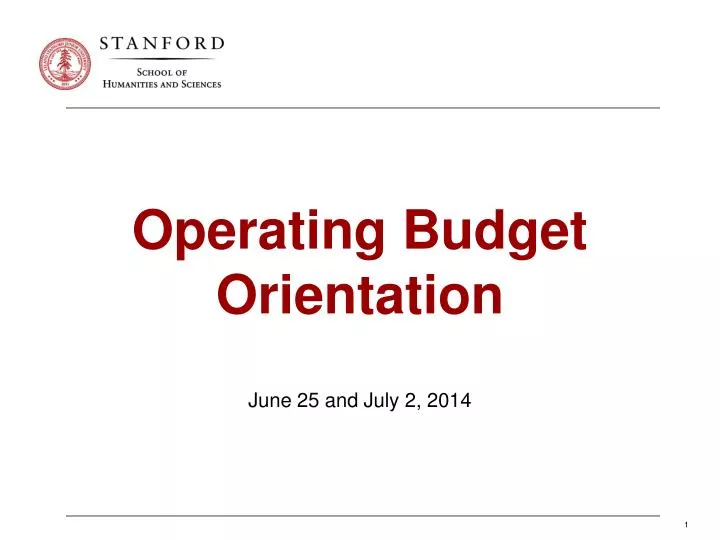 operating budget orientation