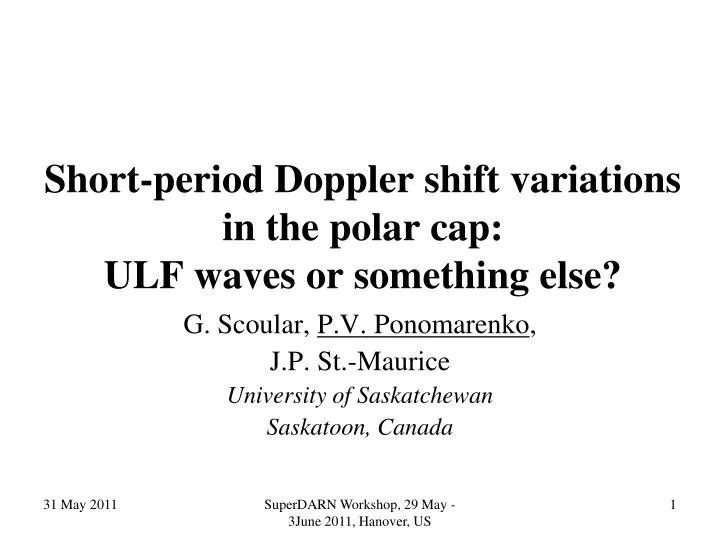 short period doppler shift variations in the polar cap ulf waves or something else
