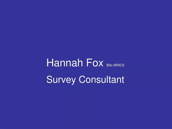 hannah fox bsc mrics survey consultant