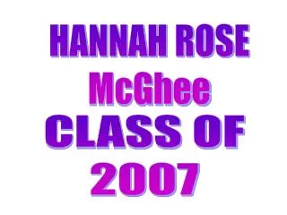 HANNAH ROSE McGhee