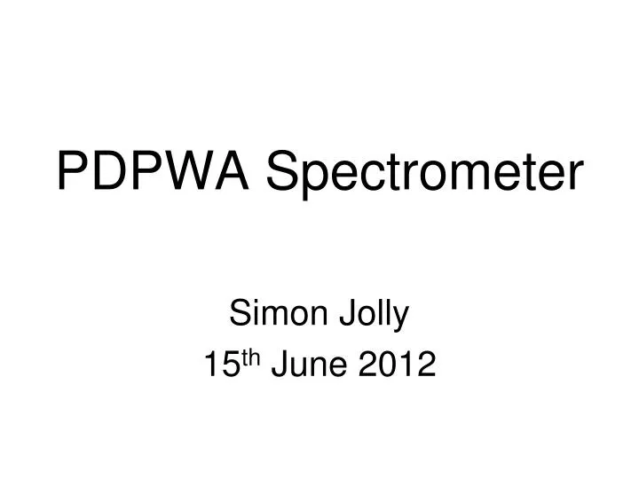 pdpwa spectrometer