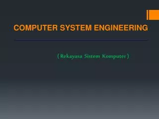 COMPUTER SYSTEM ENGINEERING