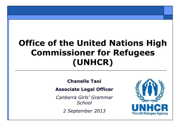 PPT - Office Of The United Nations High Commissioner For Refugees ...