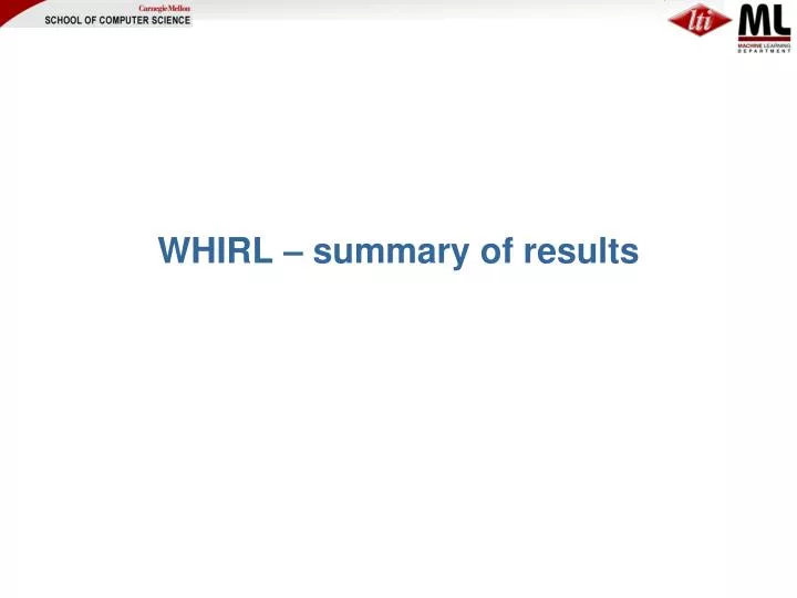 whirl summary of results