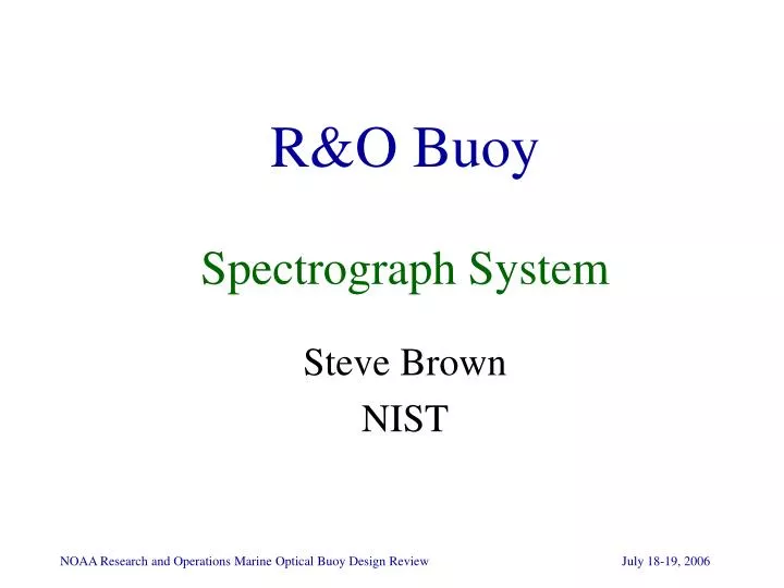 r o buoy spectrograph system