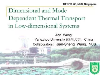 Dimensional and Mode Dependent Thermal Transport in Low-dimensional Systems