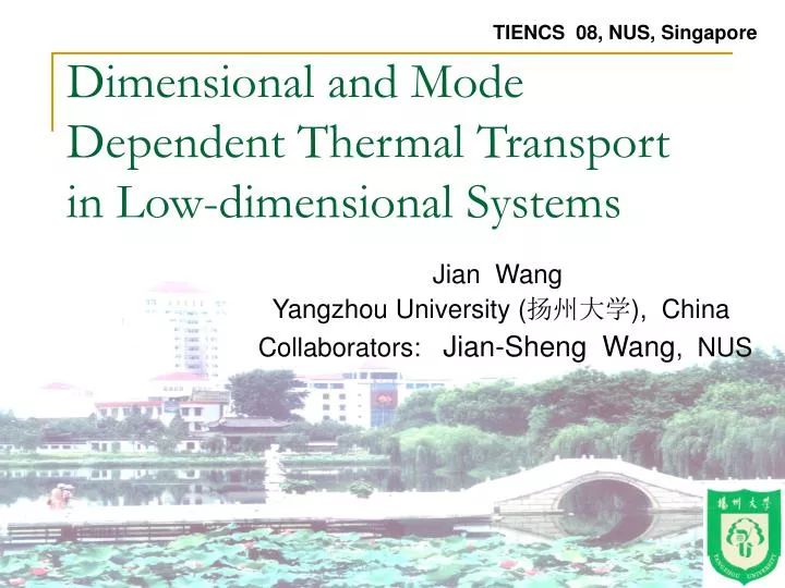 dimensional and mode dependent thermal transport in low dimensional systems