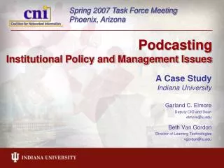 Podcasting Institutional Policy and Management Issues