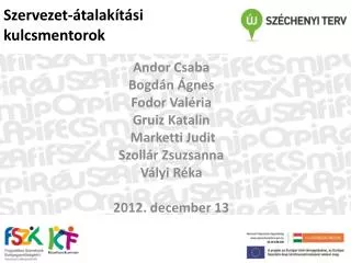 szervezet talak t si kulcsmentorok