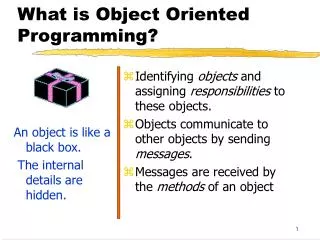 What is Object Oriented Programming?