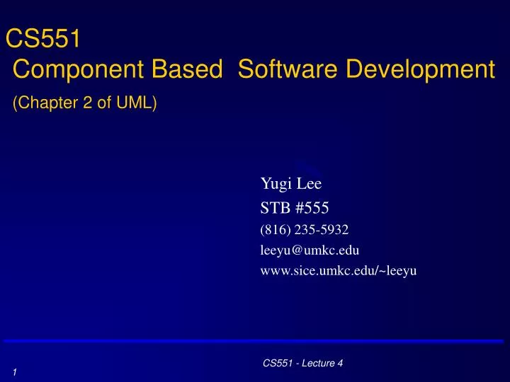 cs551 component based software development chapter 2 of uml