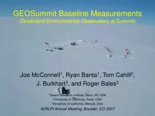 GEOSummit Baseline Measurements (Greenland Environmental Observatory at Summit)