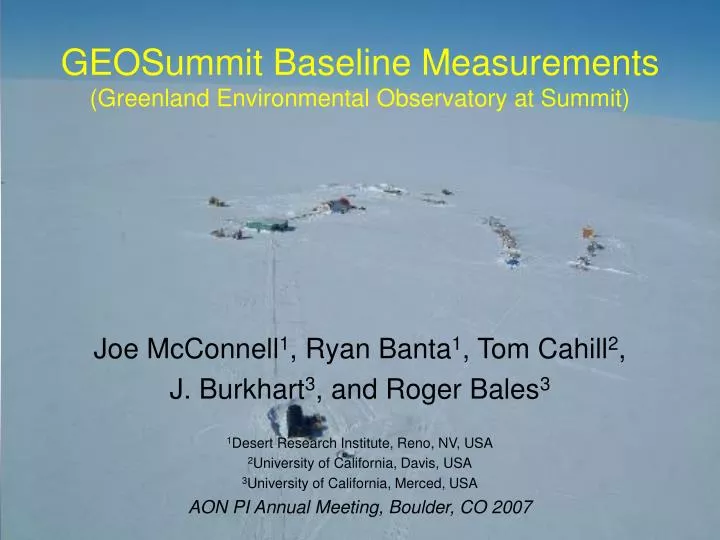 geosummit baseline measurements greenland environmental observatory at summit