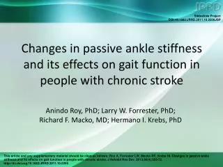 Changes in passive ankle stiffness and its effects on gait function in people with chronic stroke