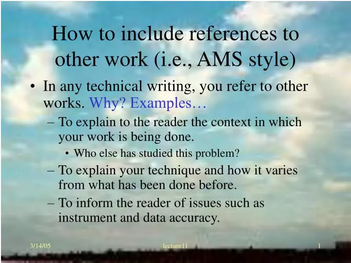 how to include references to other work i e ams style