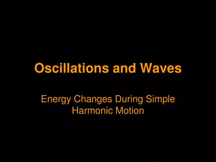 oscillations and waves