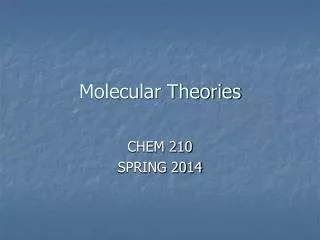 Molecular Theories