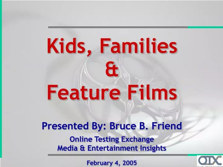 presented by bruce b friend online testing exchange media entertainment insights february 4 2005