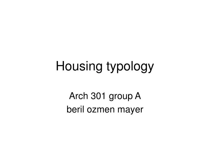 housing typology