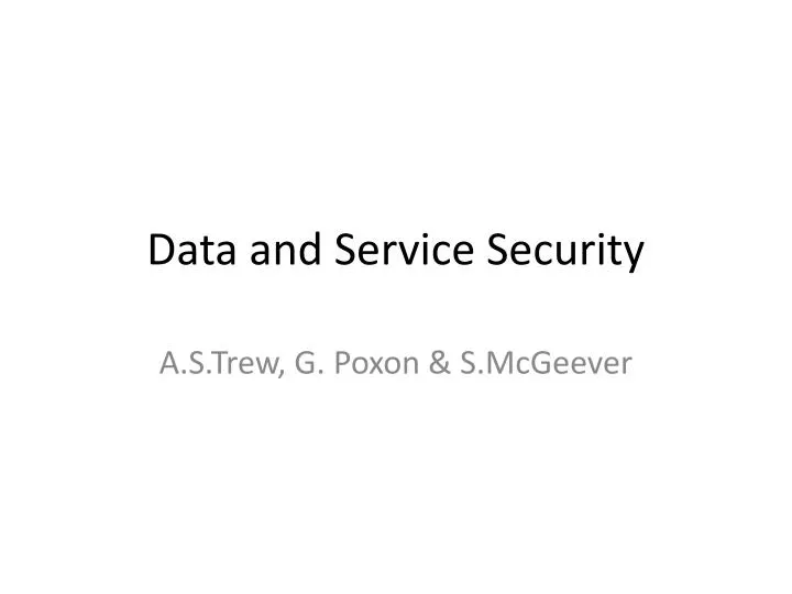 data and service security