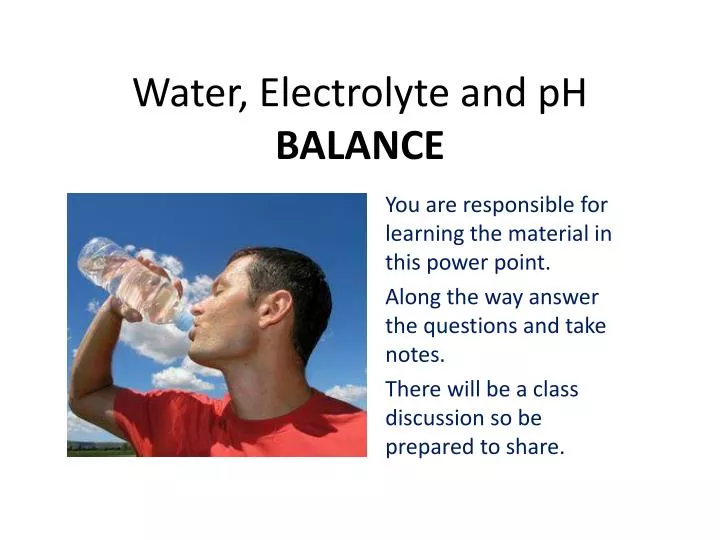 water electrolyte and ph balance