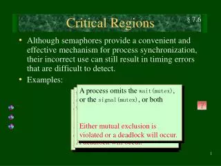 Critical Regions