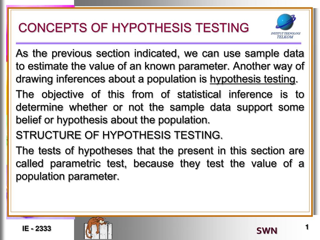PPT - CONCEPTS OF HYPOTHESIS TESTING PowerPoint Presentation, free ...