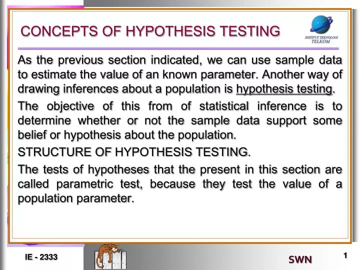 concepts of hypothesis testing