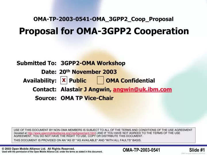 oma tp 2003 0541 oma 3gpp2 coop proposal proposal for oma 3gpp2 cooperation