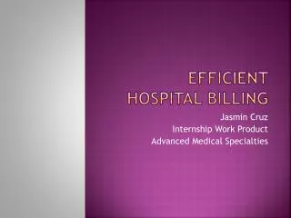 Efficient Hospital Billing