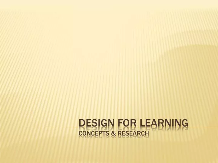 design for learning concepts research