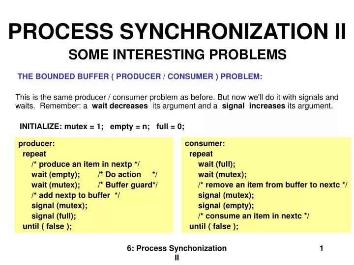 process synchronization ii