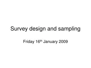 survey design and sampling
