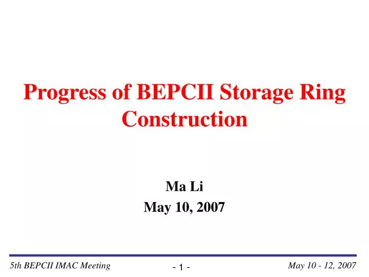 progress of bepcii storage ring construction