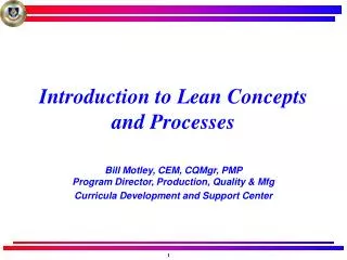 Introduction to Lean Concepts and Processes