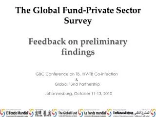 The Global Fund-Private Sector Survey Feedback on preliminary findings