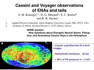 Cassini and Voyager observations of ENAs and tails