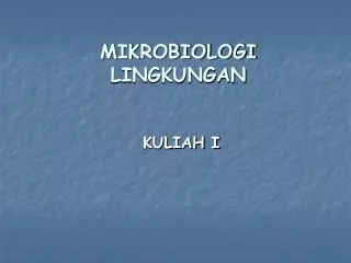 mikrobiologi lingkungan