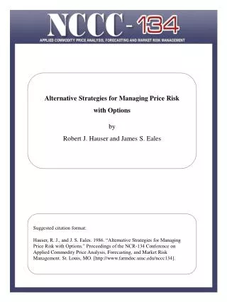 Estimating the Effects of Risk on the Supply of Storage by Joseph W. Glauber