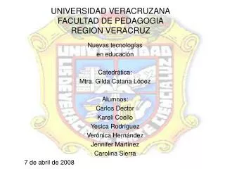 universidad veracruzana facultad de pedagogia region veracruz