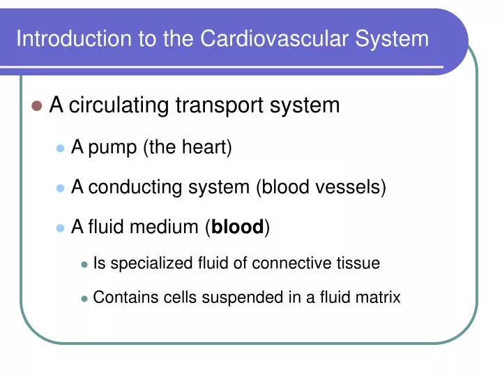 introduction to the cardiovascular system