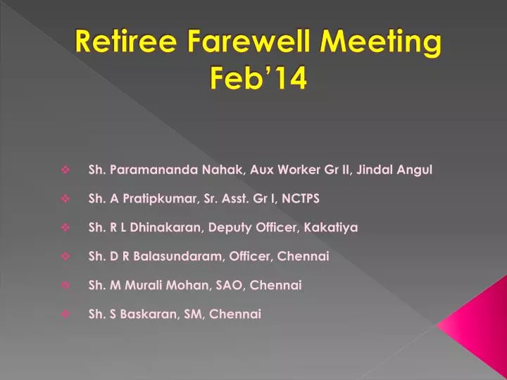 retiree farewell meeting feb 14