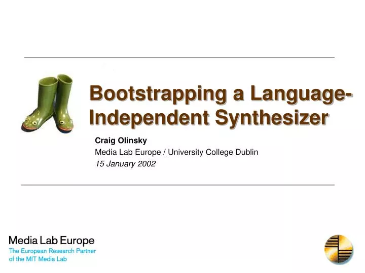 bootstrapping a language independent synthesizer