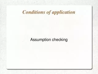 Conditions of application
