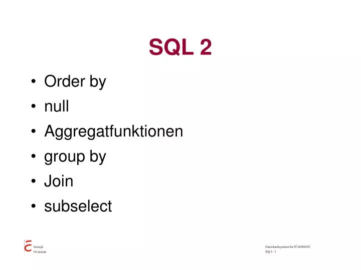 sql 2